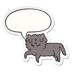 cartoon cat and speech bubble sticker