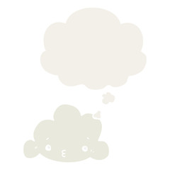 cartoon cloud and thought bubble in retro style