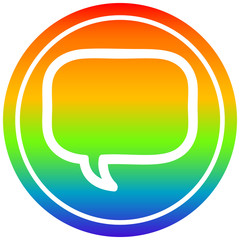 speech bubble circular in rainbow spectrum