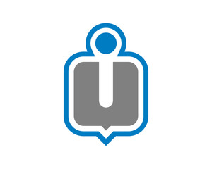 Fototapeta premium i chat bubble square logo