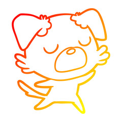 Obraz premium warm gradient line drawing cartoon dog