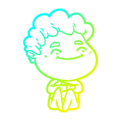 cold gradient line drawing cartoon friendly man
