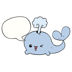 cartoon whale and speech bubble