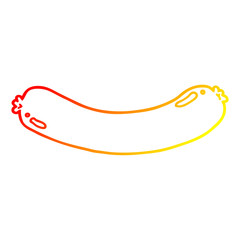 warm gradient line drawing cartoon sausage