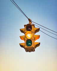 Yellow traffic light