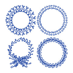 Decorative line art frames for design template