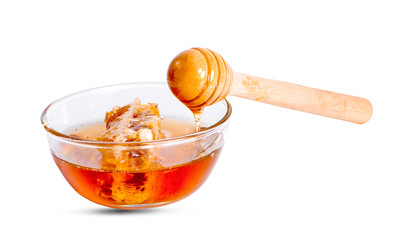 Combs with honey isolated on white