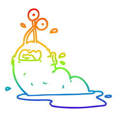 rainbow gradient line drawing gross cartoon slug