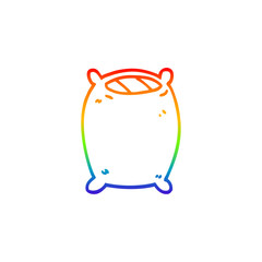 rainbow gradient line drawing cartoon bedtime pillow