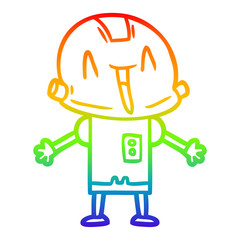 rainbow gradient line drawing cartoon robot