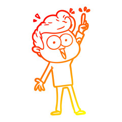 warm gradient line drawing cartoon staring man