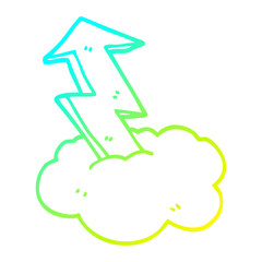cold gradient line drawing cartoon growth arrow