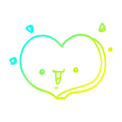cold gradient line drawing cartoon happy love heart