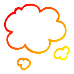 warm gradient line drawing cartoon cloud