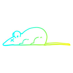 cold gradient line drawing cartoon dead rat