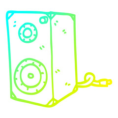 Obraz premium cold gradient line drawing cartoon speaker box