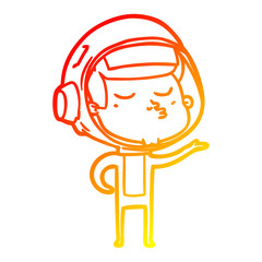 warm gradient line drawing cartoon confident astronaut