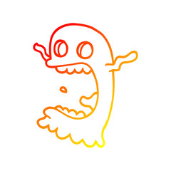 warm gradient line drawing cartoon spooky ghost