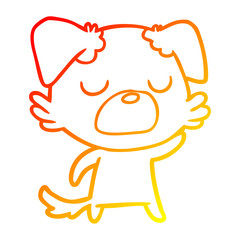 warm gradient line drawing cartoon dog