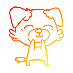 warm gradient line drawing cartoon dog
