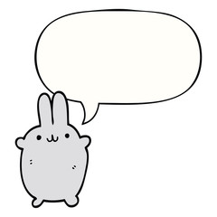 cartoon rabbit and speech bubble