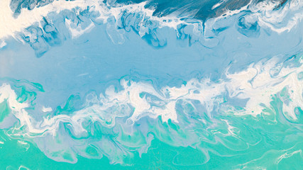Abstract ocean background. Acrylic paints. Marble texture. Modern Art.