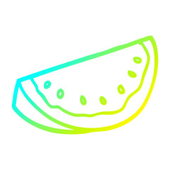 cold gradient line drawing cartoon watermelon