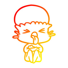 warm gradient line drawing weird cartoon alien