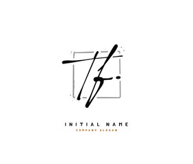 T F TF Beauty vector initial logo, handwriting logo of initial signature, wedding, fashion, jewerly, boutique, floral and botanical with creative template for any company or business.