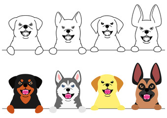 Obraz premium barking big dogs in a row
