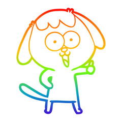 rainbow gradient line drawing cute cartoon dog