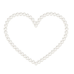 white pearls heart decoration frame