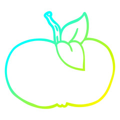 cold gradient line drawing cartoon juicy apple
