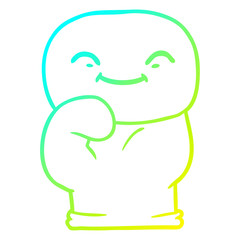 cold gradient line drawing cartoon boxing glove