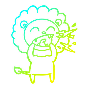 recommend clip art: cold gradient line drawing cartoon roaring lion