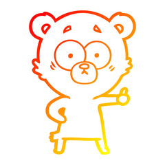 warm gradient line drawing nervous polar bear cartoon