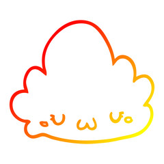 warm gradient line drawing cute cartoon cloud