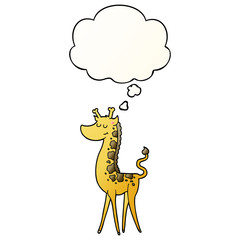 cartoon giraffe and thought bubble in smooth gradient style
