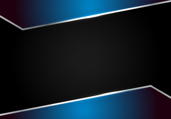 abstract metallic Blue black frame layout modern tech design template background
