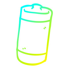 cold gradient line drawing cartoon battery