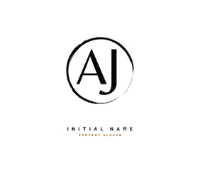 A J AJ Beauty vector initial logo, handwriting logo of initial signature, wedding, fashion, jewerly, boutique, floral and botanical with creative template for any company or business.