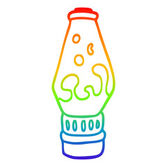 rainbow gradient line drawing cartoon lava lamp