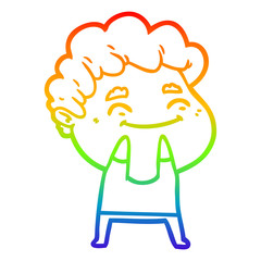 rainbow gradient line drawing cartoon friendly man