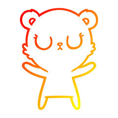 warm gradient line drawing peaceful cartoon bear