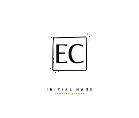 E C EC Beauty vector initial logo, handwriting logo of initial signature, wedding, fashion, jewerly, boutique, floral and botanical with creative template for any company or business.