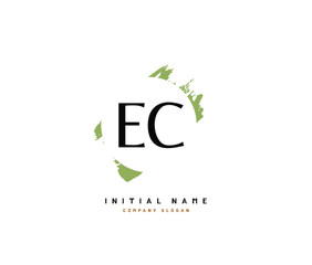 E C EC Beauty vector initial logo, handwriting logo of initial signature, wedding, fashion, jewerly, boutique, floral and botanical with creative template for any company or business.
