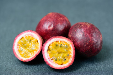Fresh passion fruit, tropical and healthy fruit