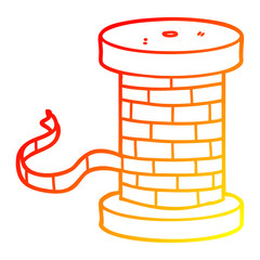 warm gradient line drawing cartoon reel of ribbon