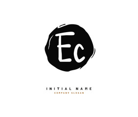 E C EC Beauty vector initial logo, handwriting logo of initial signature, wedding, fashion, jewerly, boutique, floral and botanical with creative template for any company or business.