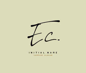 E C EC Beauty vector initial logo, handwriting logo of initial signature, wedding, fashion, jewerly, boutique, floral and botanical with creative template for any company or business.